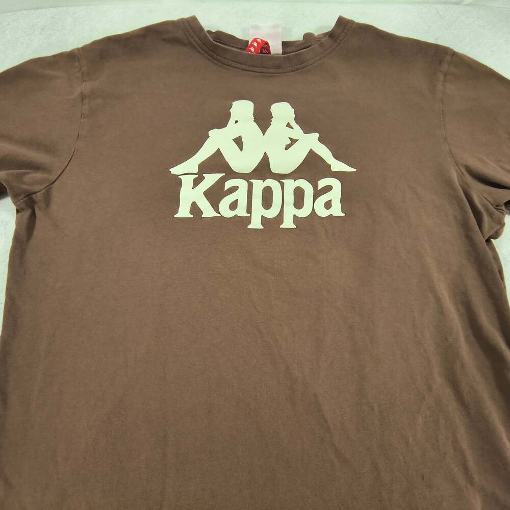 Kappa Casual Crew Neck Short Sleeve Shirt Womens Size Large L Brown